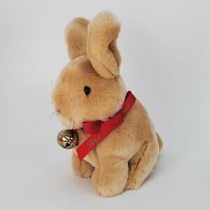 Gund Lindt Chocolate Plush Stuffed Tan Bunny Rabbit 43510 Bell Red Bow 10 in